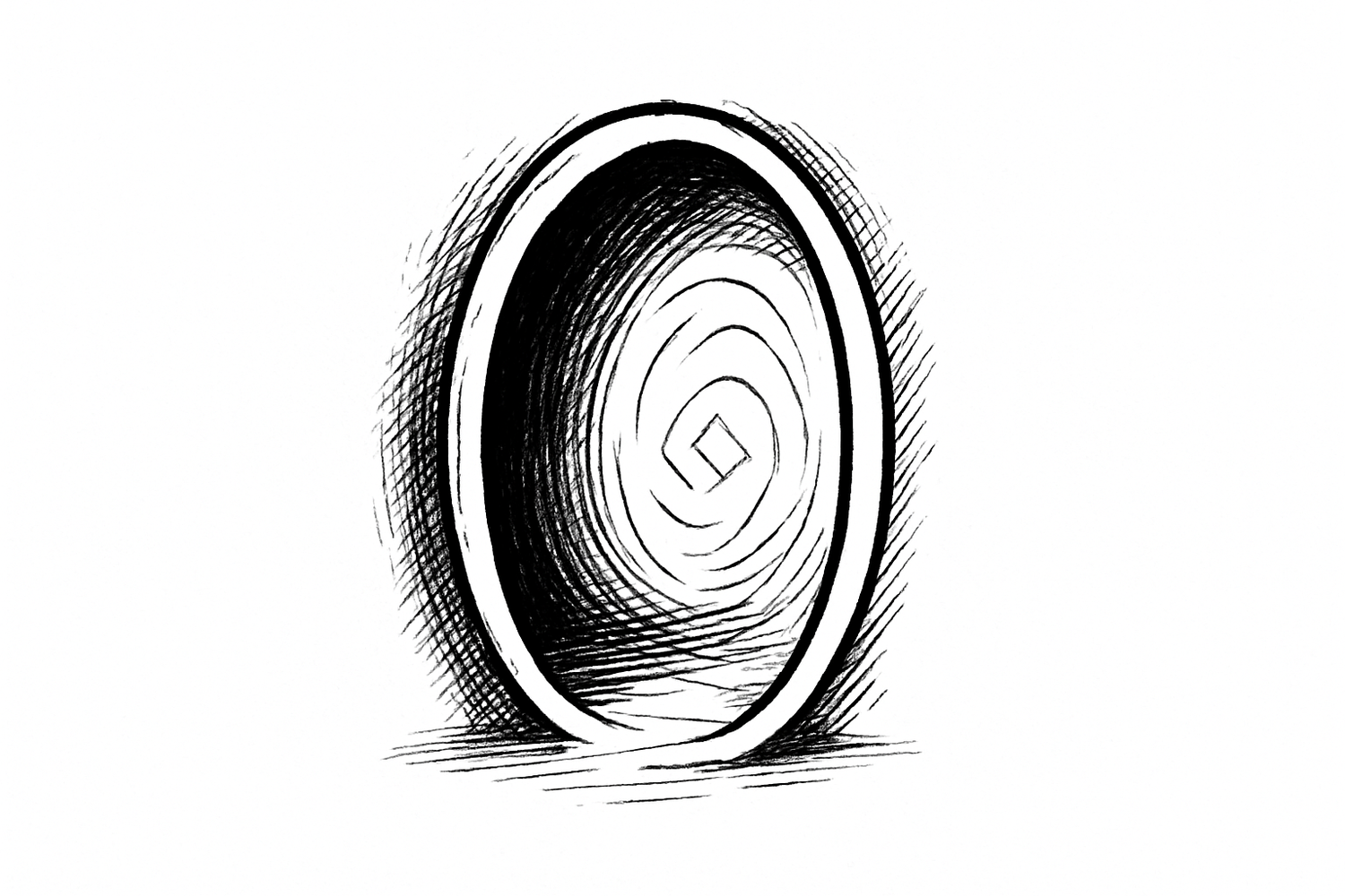 a simple portal drawn with black ink on a white background